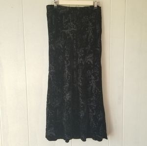 NWT Ralph Lauren Black Floral Etched Velvet Skirt